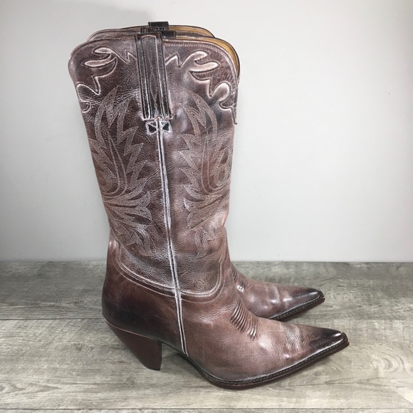 Lucchese Charlie 1 Horse Cowgirl Western Cowboy Leather Women’s Boots Size 8.5 - Picture 1 of 11